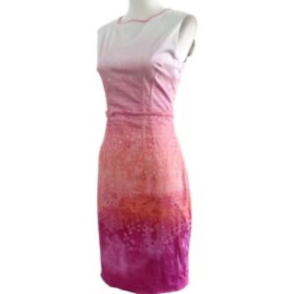 Tahari Cotton Pink Ombre Dress - Size 12